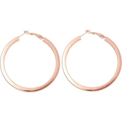 Afbeelding van Behave Oorbellen oorringen rosé kleur dames roségoud metaal 5 cm