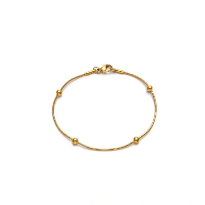 Afbeelding van ABkettinkjes armbandje Slang Balletjes Bolletjes Goud Gouden Gold plated Verguld 18K