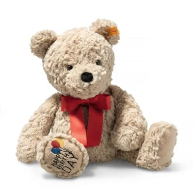Afbeelding van Steiff Zachte Cuddly Friends Teddybeer Jimmy beige Birth dag, 35 cm