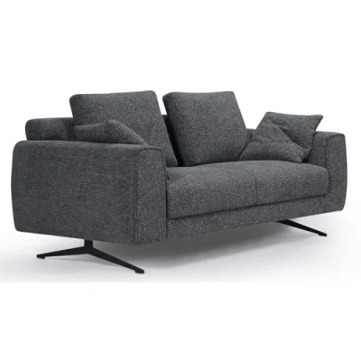 Afbeelding van 2 Zits Bank Grijs Stof &amp; Metaal 176x92x84 cm Detroit Giga Meubel