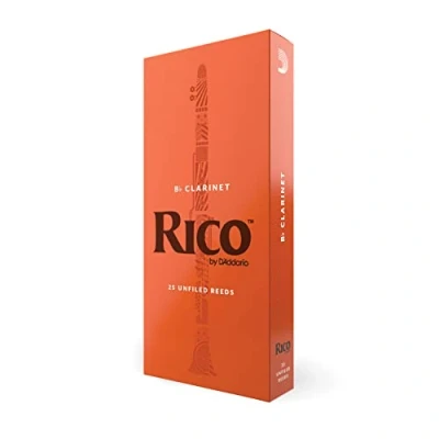 Afbeelding van D&#039;Addario Woodwinds,Rico Bb klarinetrieten, riet voor klarinet, Gemaakt beginners, studenten, opvoeders, sterkte 3,5, set van 25 stuks