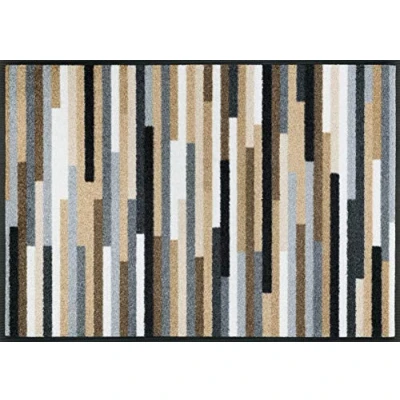 Afbeelding van wash+dry Deurmat, Mikado Stripes nature 60x85 cm, binnen en buiten, wasbaar