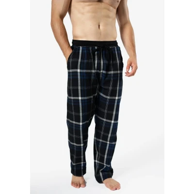 Afbeelding van Phil &amp; Co Heren Pyjamabroek Lang Geruit Flanel Zwart Maat XL