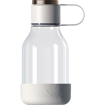 Afbeelding van Asobu Dog Bowl Bottle Tritan Wit inhoud 1,5 liter incl. drinkbak voor de hond aan onderkant