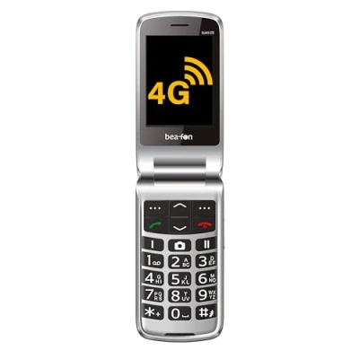 Afbeelding van Beafon, SL645, LTE 4G, Silverline, mobiele telefoon voor senioren met SOS noodoproepknop, klaptelefoon, XXL binnendisplay 2,8 inch (7,11 cm) / kleurenscherm van 4,49 cm, camera 3,0 MP, zilver