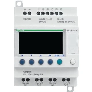 Afbeelding van Schneider zelio logic relais met display klokfunctie uitbreidbaar 6 in 4 out 100 240vac sr3b101fu