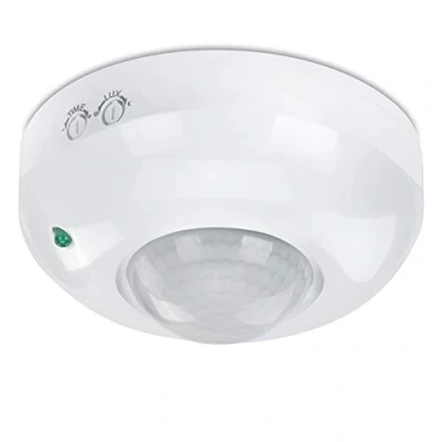 Afbeelding van conecto Infrarood bewegingsmelder plafond binnen opbouw plafondmontage LED 360 lichtregeling IP20 schemeringssensor (1 stuk), wit