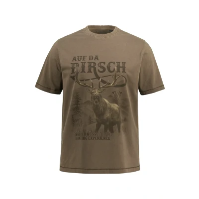 Afbeelding van JP1880 À Manches COURTES, COL ROND ET Grand SUR LA Poitrine LOOK Vintage Inspiration Costume Traditionnel Bavarois Tshirt print, Heren, Maat: Large, .