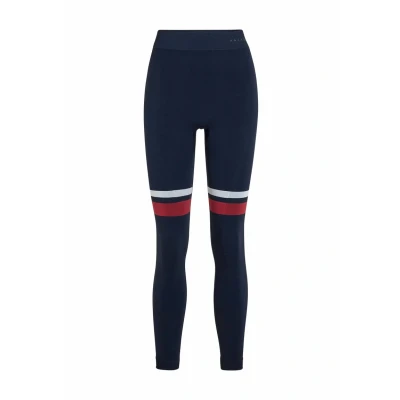 Afbeelding van FALKE Dames Broek van onderlaag Maximum Warm Long W Ti functioneel materiaal sneldrogend 1 stuk, Blauw Space Blue 6116 Stripe, XS