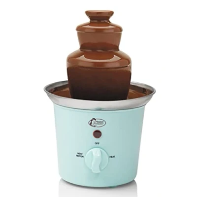 Afbeelding van Bestron Chocoladefontein, kleine chocolade fontein met indicatielampje, 60 Watt, RVS, Kleur: Mint