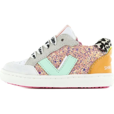 Afbeelding van Sneakers Meisjes Pink orange green Leer Shoesme Maat 22