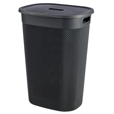 Afbeelding van Curver Filo Wasmand met deksel 55L Donkergrijs