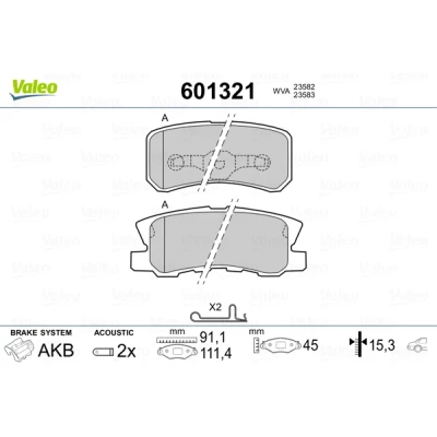 Afbeelding van Valeo Remblokset 601321