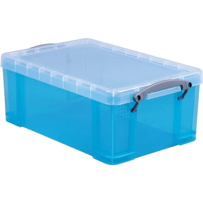 Afbeelding van Really Useful Box opbergdoos 9 liter, transparant helblauw