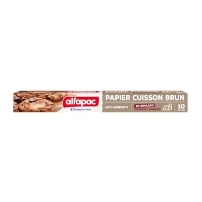 Afbeelding van Alfapac bakpapier, natuurlijk, 10 m, gemaakt in Frankrijk, 4 stuks