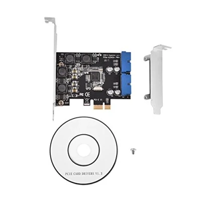 Afbeelding van Pcie adapterkaart, 3.0 Usb, PCI E Express naar interne 2 poorts 19 pins header USB kaartadapter met laag profiel
