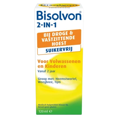 Afbeelding van Bisolvon Drank 2 in 1 Suikervrij, 120 ml