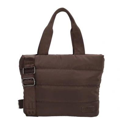 Afbeelding van Zebra Trends Elske Handtas Shopper Schoudertas Crossbodytas Puffy Gewatteerd Donkerbruin