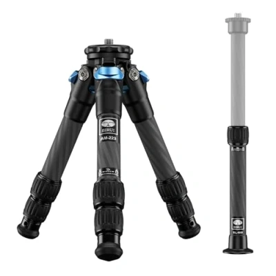 Afbeelding van SIRUI AM 223+SL 100 Mini statief van koolstofvezel met middenzuil, lichtgewicht tafelstatief voor camera&#039;s, max. 660 mm, portret 215 laadvermogen 12 kg