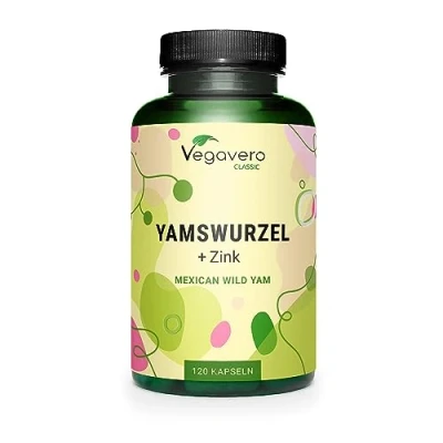 Afbeelding van Vegavero Yamwortel capsules 1.000 mg Mexicaans Wild Yam extract (20:1) Prijs prestatiewinnaar 2024* 200 Diosgenine + Zink 120 Laboratorium getest Zonder toevoegingen