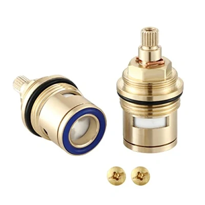 Afbeelding van Wussh Badkamer Wastafel 2 STKS Paar 3/4 &#039;&#039;Keramische Disc Cartridge Vervanging Mixer Warm en Koud Tap Binnenkraan Klep Kwart Turn 53 MM 12 Spline Lengte 20 Tanden