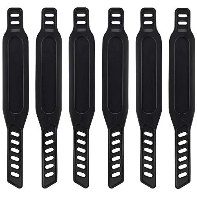 Afbeelding van 6 stuks pedaalriemen voor hometrainers, zwaar belastbare, verstelbare lengte, universele pedaalriem, past op de meeste fietspedalen, hometrainer, fietscyclus thuis of sportschool