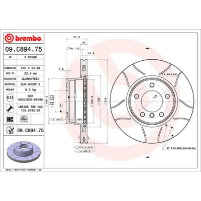 Afbeelding van Brembo Remschijven 09.C894.75