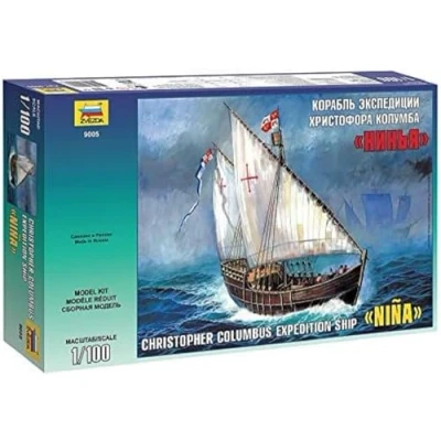 Afbeelding van 1:100 Zvezda 9005 Christopher Columbus Expedition Ship Nina Plastic Modelbouwpakket