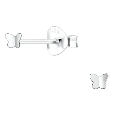 Afbeelding van JoyS Zilveren petit vlinder oorbellen 3 mm klein fladderend vlindertje sterling zilver 925