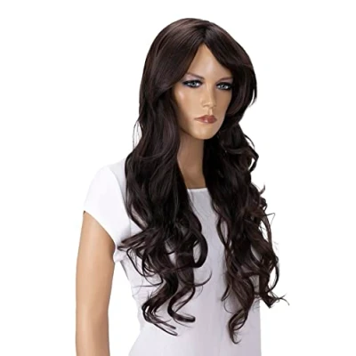 Afbeelding van CAISHA Pruik Volumineus Lang Haar Cosplay Theatershow Golvend Donkerbruin FP713b