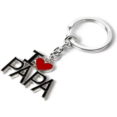 Afbeelding van I Love Papa Sleutelhanger Key Ring Vader Cadeau voor Man