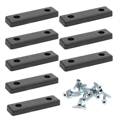 Afbeelding van 8 x afstandhouders/meubelpads/meubelpoten om vast te Schroeven Sossai® Meubelglijders MG2 Kleur: zwart Afmeting: 50x14x5 mm Incl.