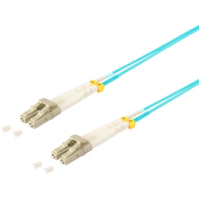 Afbeelding van LC Duplex Optical Fiber Patch kabel Multi Mode OM3 turquoise / LSZH 10 meter