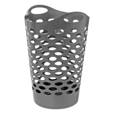 Afbeelding van 5Five Flexibele wasmand/opbergmand rond grijs 60 liter D41 x H66 cm Wasmanden