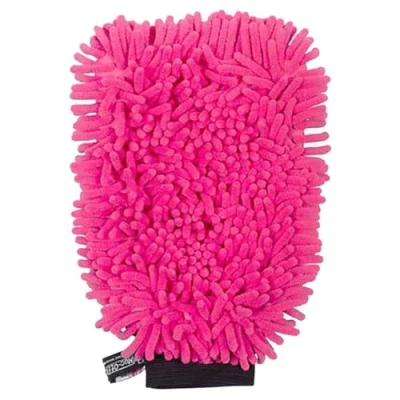 Afbeelding van Muc Off Auto motor Fiets 2 in 1 Microvezel Washandschoen Roze Auto, fiets, Was Handschoen Wassen &amp; Schoonmaken Microvezeldoek Autohandschoen Schoonmaakdoekjes