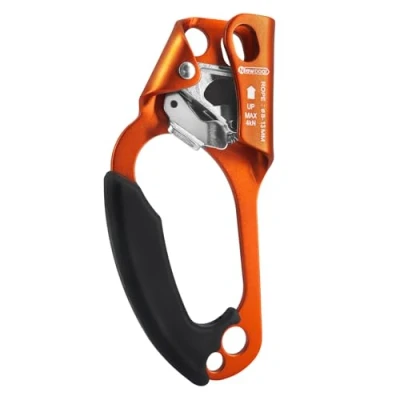 Afbeelding van Newdoar UIAA &amp; CE gecertificeerde handklimklem kabelklem ascension klimboom boomverzorger abseilen uitrusting voor 8 12 mm touw linker hand oranje