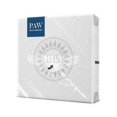 Afbeelding van PAW Papieren Servetten 3 laags (33 x 33 cm) 20 Stuks Perfect voor Communie, Confirmatie, Doop Ideaal Jongens &amp; Meisjes Tafeldecoratie Elegante Gezegende Tijd Zilver
