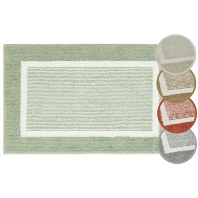 Afbeelding van andiamo Maui Badmat, antislip, zacht en wollig, douchemat voor badkamer, wasbaar, 60 x 100 cm, salie