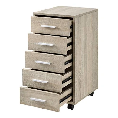Afbeelding van Kantoorkast ladekast op wielen 63x33x38 sonoma eikenkleurig