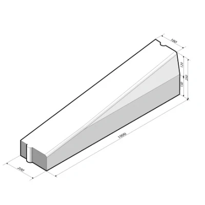 Afbeelding van Kijlstra Inritverloopband 18/20x25 rechts (DR) Grijs
