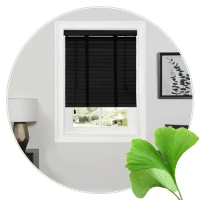 Afbeelding van Houten Venetiaanse Jaloezieën, 50/65/70/85/90/105/110/135cm Horizontale Lichtfiltering Massief Raam Zwart,WxH 140x130cm/55 * 51in