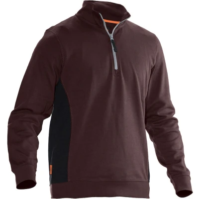 Afbeelding van Jobman 5401 Halfzip Sweatshirt 65540120 Bruin/Zwart M