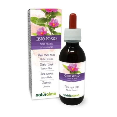 Afbeelding van Cistusroos (Cistus incanus) kruid Alcoholvrije moedertinctuur Naturalma Vloeibaar extract druppels 120 ml Voedingssupplement Veganistisch