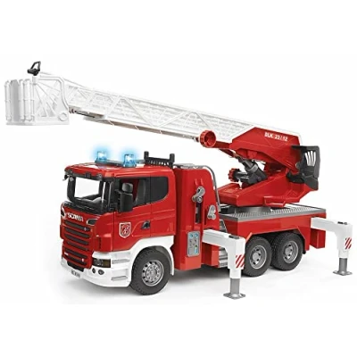 Afbeelding van Bruder Scania brandweerauto met ladder en waterpomp