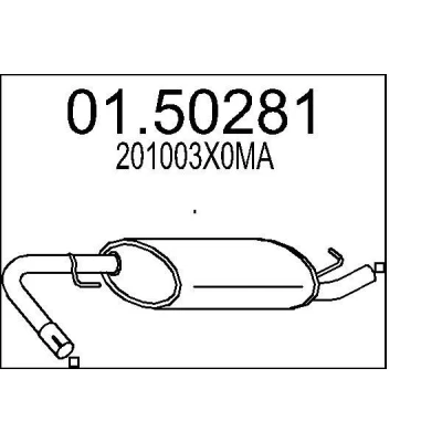 Afbeelding van MTS 01.50281 Middendemper 0mm NISSAN: Pathfinder III (R51) 2.5 dCi 4WD, 2005