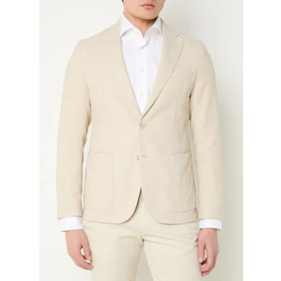 Afbeelding van HUGO BOSS heren C Hanry 252 slim fit colbert in wolblend met gemêleerd dessin de kleur Beige, maat: 54