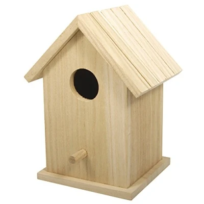Afbeelding van Rayher Hobby 62291000 Houten vogelhuisje, FSC gecertificeerd, 12,5 x 10 17 cm, tweedelig, vogelhuis om neer te zetten, afneembaar dak, bruin