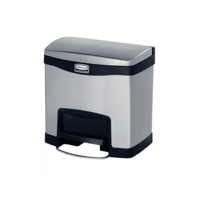 Afbeelding van Rubbermaid Slim Jim Front Step RVS zwart Inhoud: 15 liter