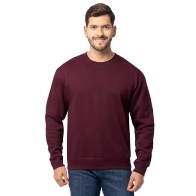 Afbeelding van Fruit of the Loom Eversoft fleece sweatshirts, hoodies en joggingbroek voor heren met capuchon, Kastanjebruin, 4XL