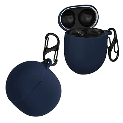 Afbeelding van kwmobile Hoes geschikt voor Google Pixel Buds Pro Siliconen cover oordopjes in donkerblauw